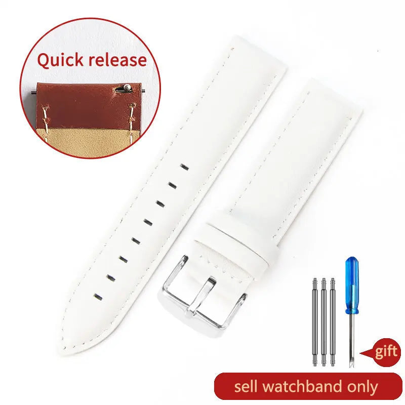 DW Classic Genuine Leather Watch Strap – 14–22mm, Waterproof & Soft