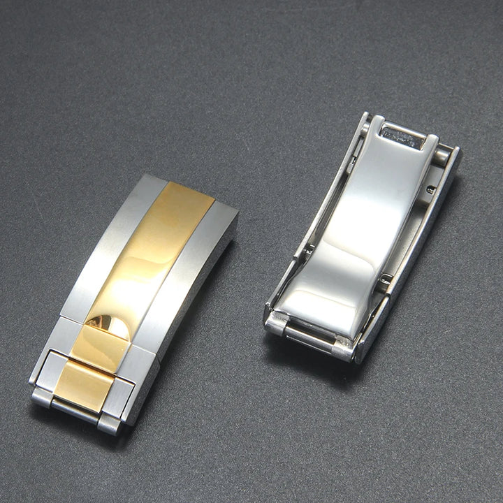 Rolex Daytona Stainless Steel Folding Buckle – Black & Rose Gold, 9×9 /