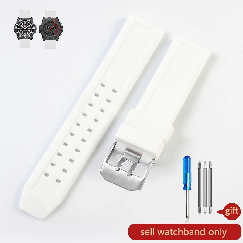 Waterproof Silicone Watch Band 20–23mm for Luminox 3051.BO (Outdoor,