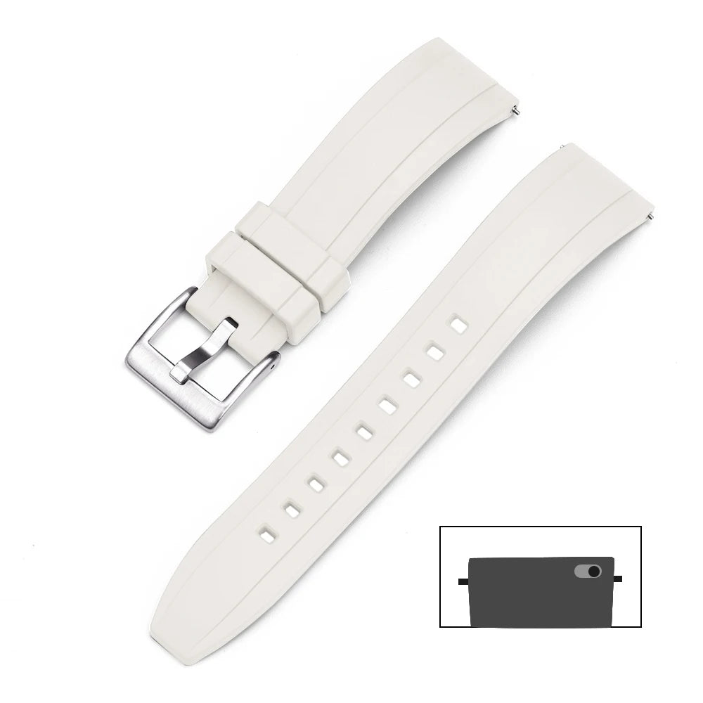 Premium Grade Vulcanized FKM Rubber Watch Strap 18mm 19mm 20mm 21mm 22mm 23mm 24mm Quick Release Watchbands