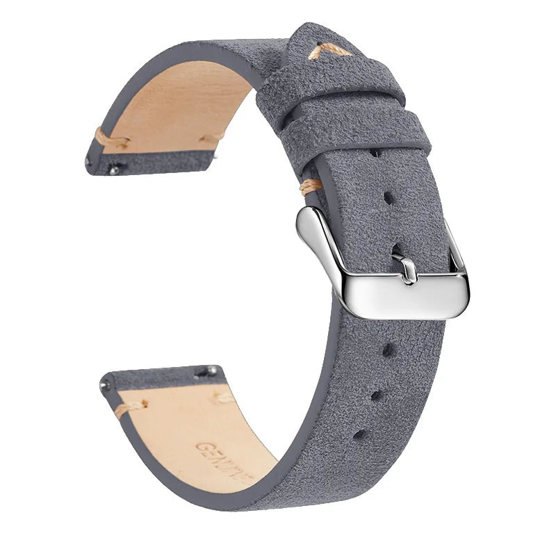 Genuine Leather Quick-Release Watch Strap 14–22mm