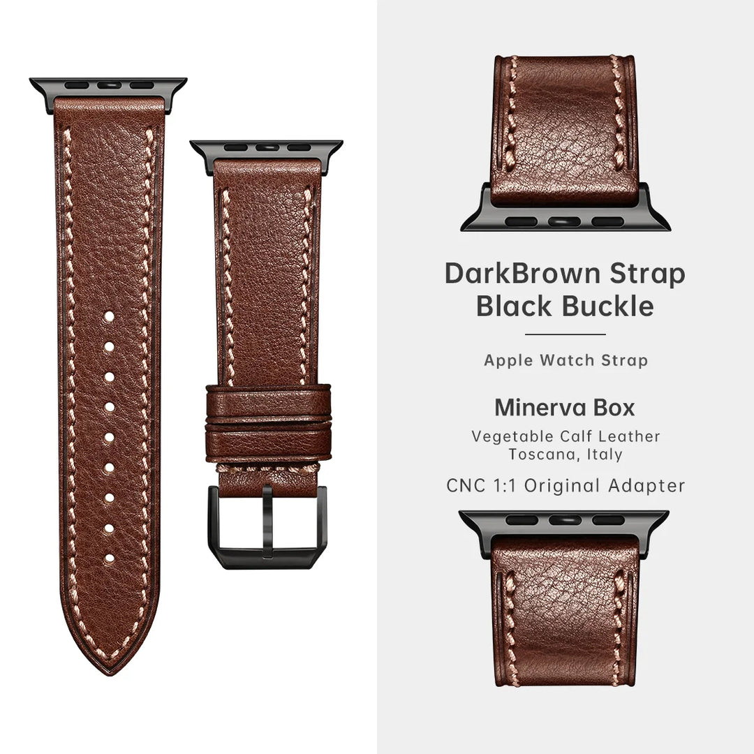 2023New Apple Watch Strap Ultra 2 49mm Series 9 8 7 6 SE 45mm 44mm 41mm 40mm Vegetable Calf Leather Bands For Apple Watch