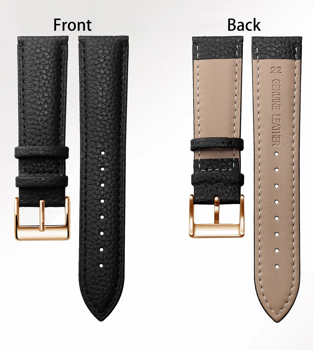 SAMCO Genuine Leather Watch Band 12–24mm (With Tool)