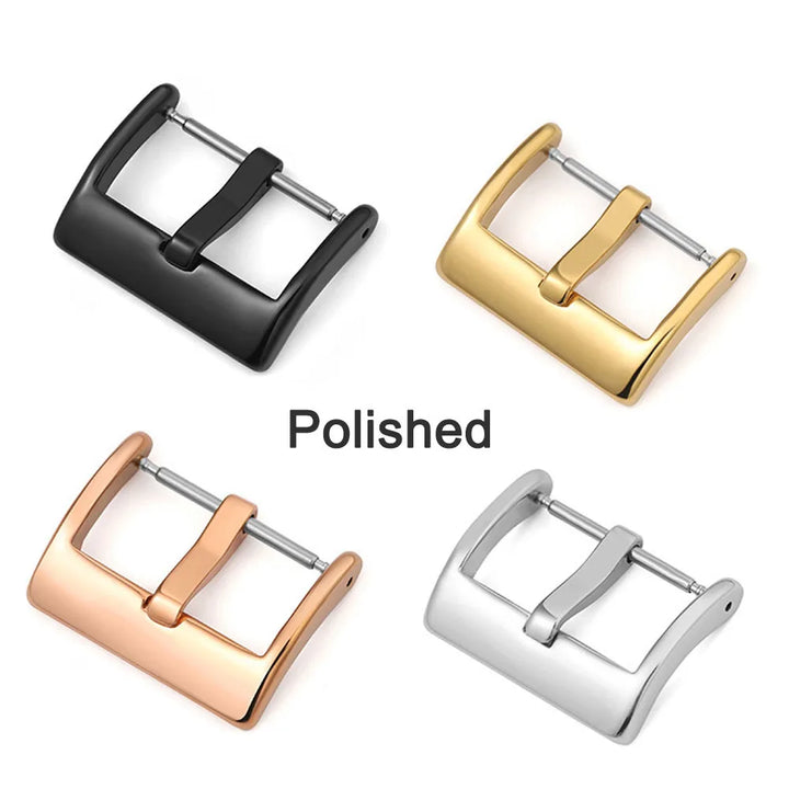 Metal Watch Buckle – 16–24mm, Stainless Steel, Silver/Black/Rose Gold
