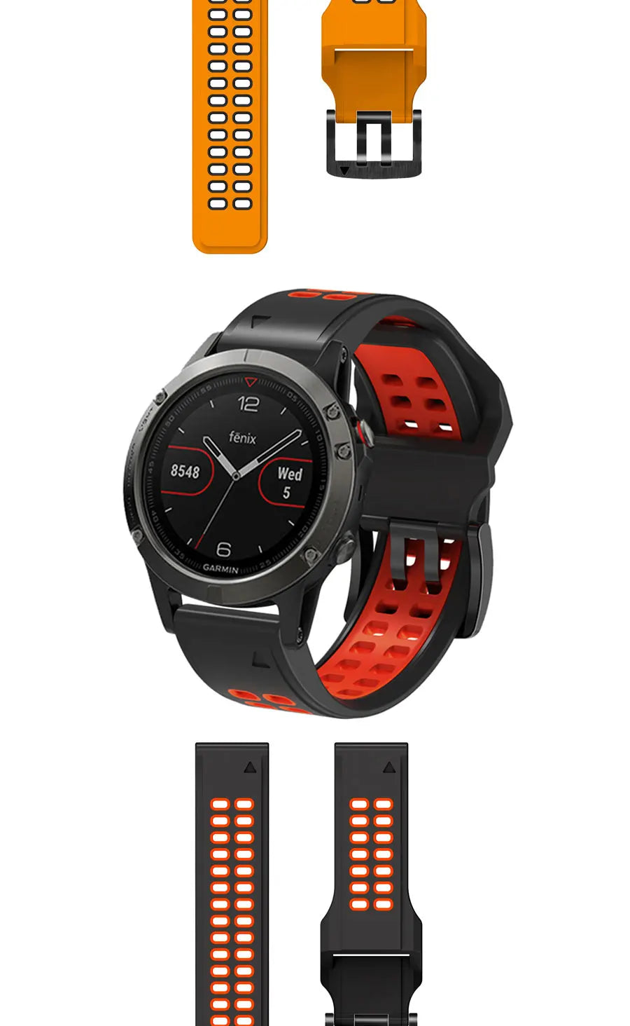 Quick-Release Silicone Strap for Garmin Fenix & Forerunner (22-26mm)
