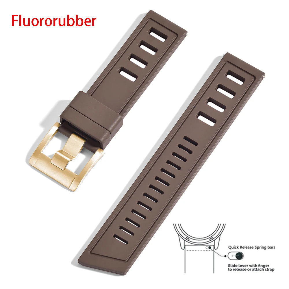 New Design SOFO Fluororubber FKM Watch Strap 20mm 22mm Waterproof Quick Release Watchbands For Each Brand Diving Watches