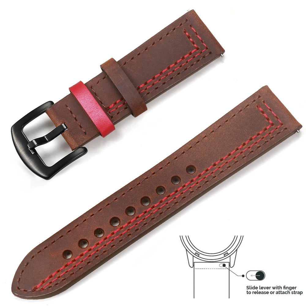 Vintage Genuine Leather Watch Strap 20/22mm