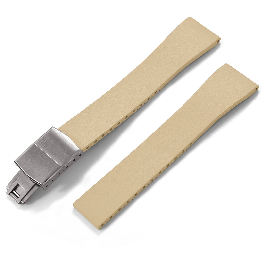 NATOBELT CTS FKM Rubber Watch Band Strap 16mm 18mm 19mm 20mm 21mm 22mm Quick Release Butterfly Cut-to-Size Sweatproof Waterproof