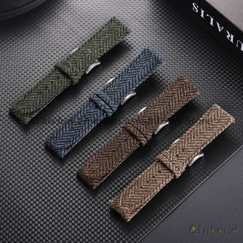 Tweed Sailcloth Watch Band Strap 18mm 20mm 22mm for Omega for Seiko Quick Release Weave Bracelet for Men Women Watch Accessories
