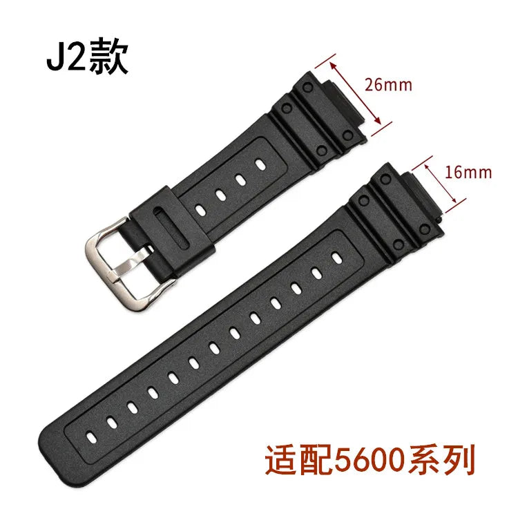 TPU Rubber Watch Strap 16–26mm for Casio G-Shock 9052/5600/6900 Series
