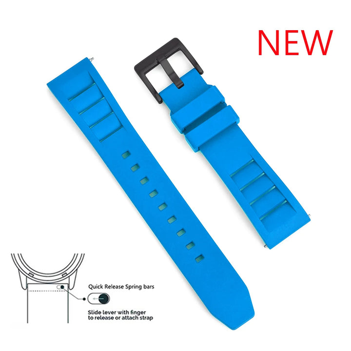 Premium Fluoro Rubber Watch Band Quick Release FKM Rubber Watch Strap 20mm 22mm Watch Strap Watch Replacement Watchband