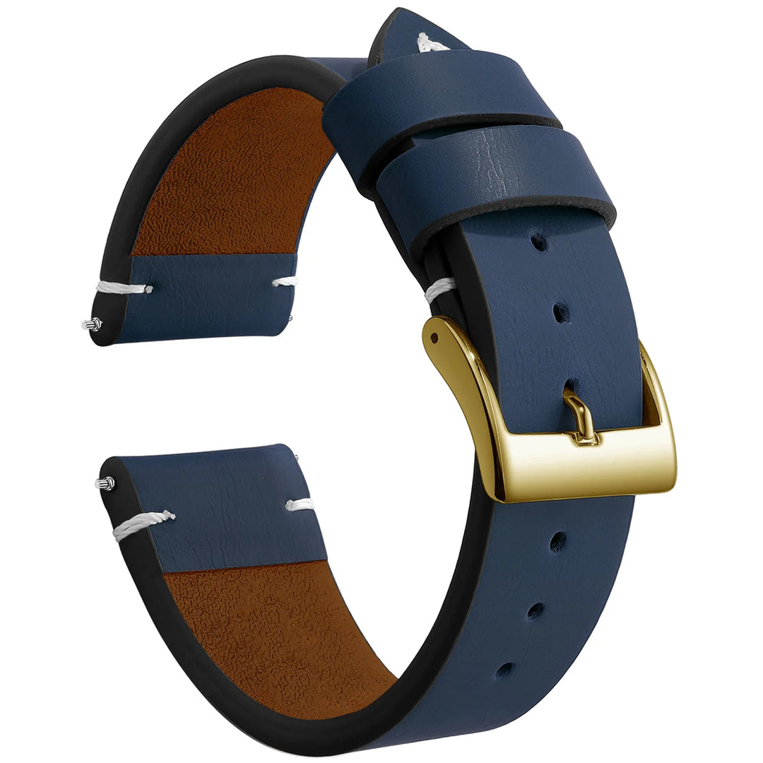 New Sport Vintage Leather Watch Band 18–22mm with Stainless Steel Buckle