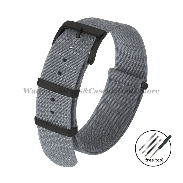 Ribbed Nylon Watch Strap 20/22mm (Military Style)