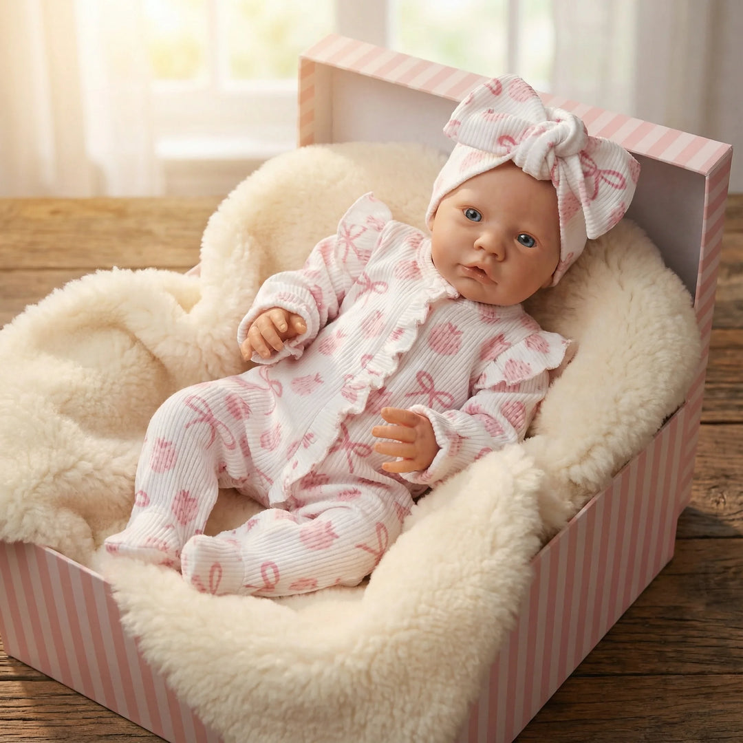 NPK 19inch Primrose Awake Reborn Baby Doll with Painted Hair Lifelike Soft Touch Art Doll Collectible