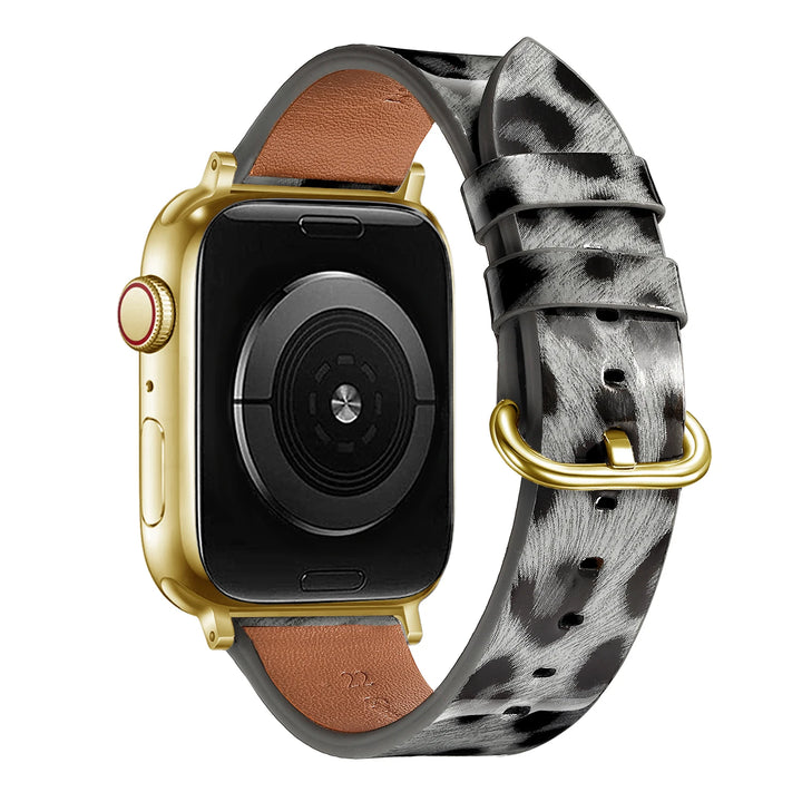 Leopard Leather Apple Watch Band for Women 38–49mm