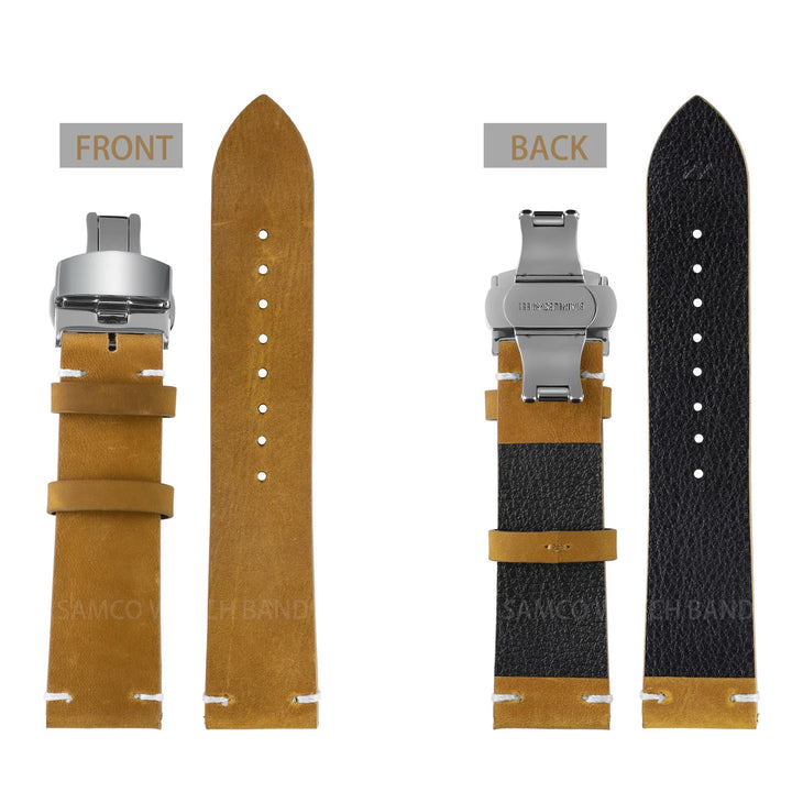 Vintage Top-Grain Leather Watch Strap (18–24mm)
