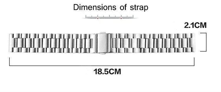 Full Stainless Steel Watch Band 18–24mm for Samsung Gear & Huawei GT