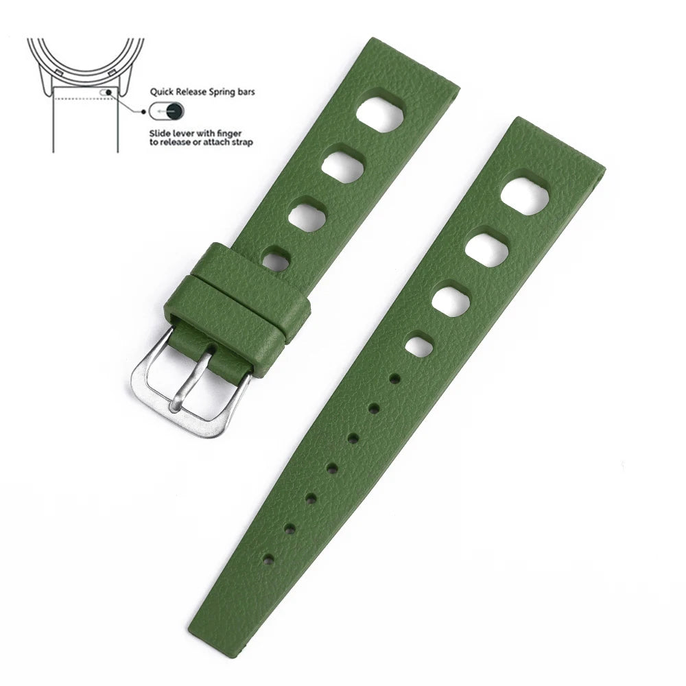 Tropical Fluororubber Strap For Oris S-eiko Citizen Quick Release Watch Band 20mm 22mm New FKM Tropical Strap Smart Watch Strap