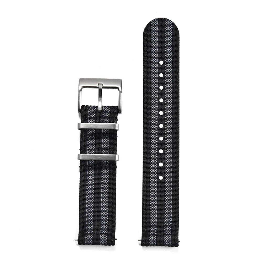 NATOBELT Nylon Sailcloth Ribbed Strap 18mm 20mm 22mm Premium Grade Quick Release Military Ribbed Nylon Watch Bands