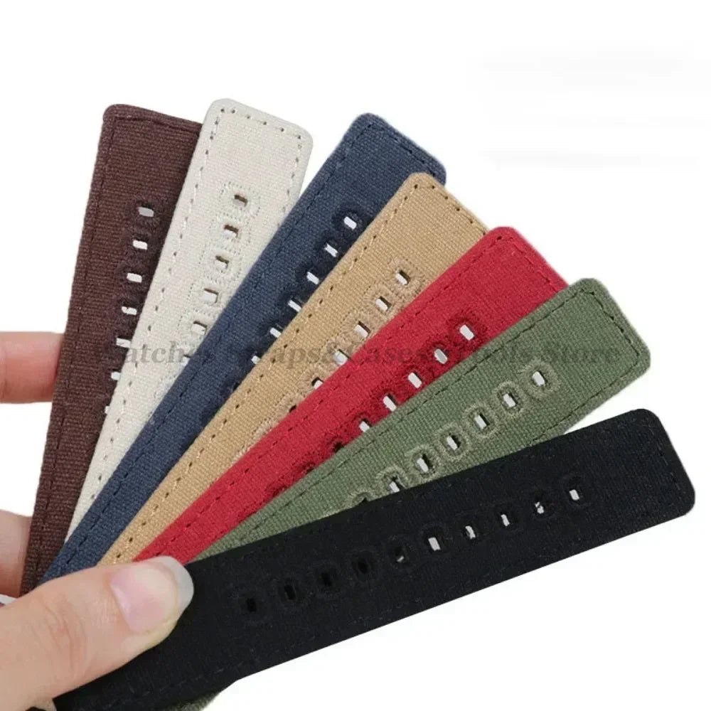 Braided Canvas Watch Strap 18–22mm
