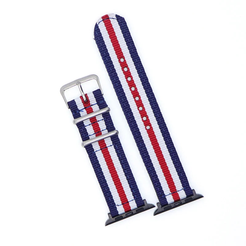 Nylon Watchband for iWatch 4 3 2 1 for Apple Watch Band 38mm 40mm Watch Strap 42mm 44mm Rainbow Wrist Bracelet