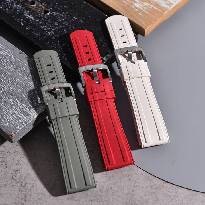 New Design Frosted Grain HNBR Rubber Watch Strap 20mm 22mm Original Locking Feature Quick Release Diving OSAND Rubber Watch Band