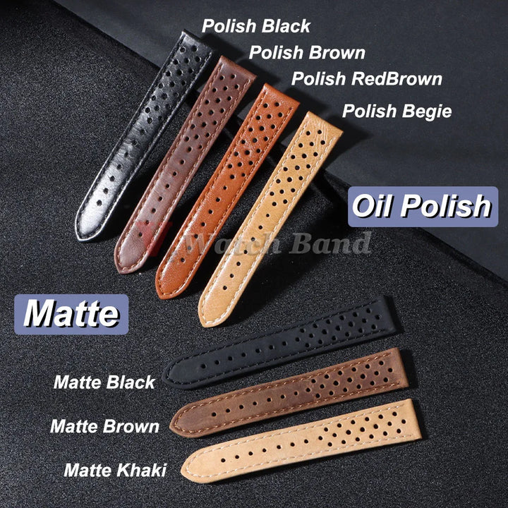 Genuine Cowhide Leather Watch Strap – 18/20/22mm, Soft & Breathable