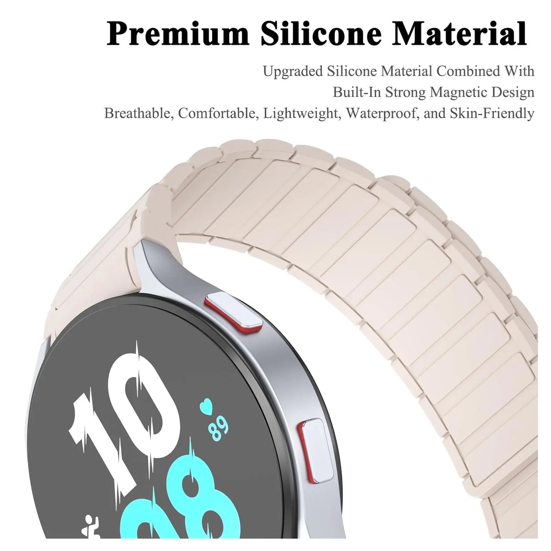 Magnetic Silicone Strap for Samsung Galaxy Watch – 40/44/45mm, No Gaps