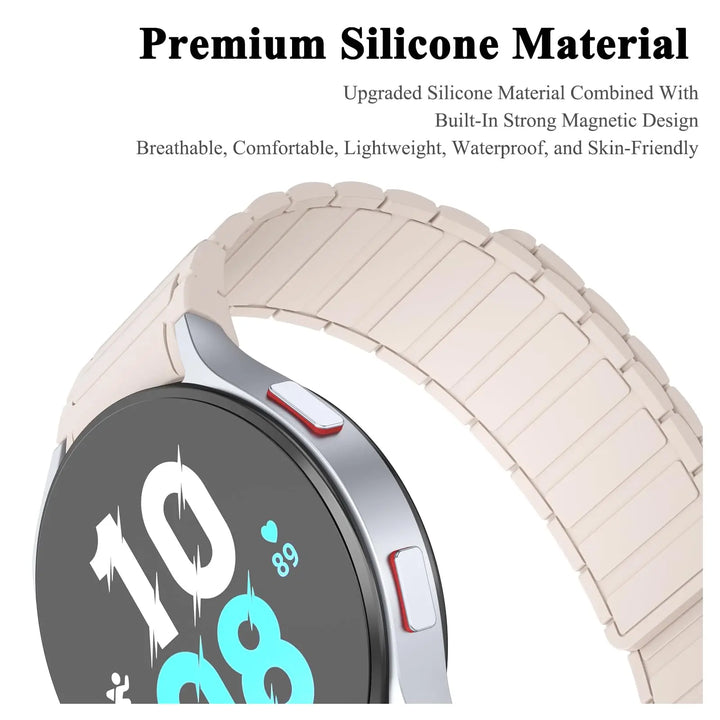 Magnetic Silicone Strap for Samsung Galaxy Watch – 40/44/45mm, No Gaps