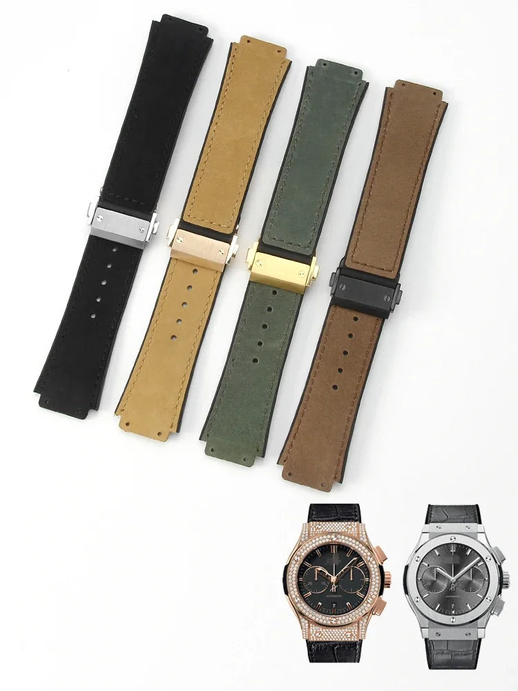 Hublot Yubo Leather & Silicone Hybrid Watch Strap 26×19mm