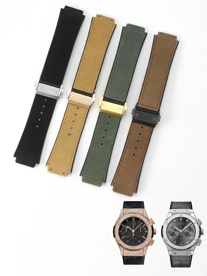 Hublot Yubo Leather & Silicone Hybrid Watch Strap 26×19mm