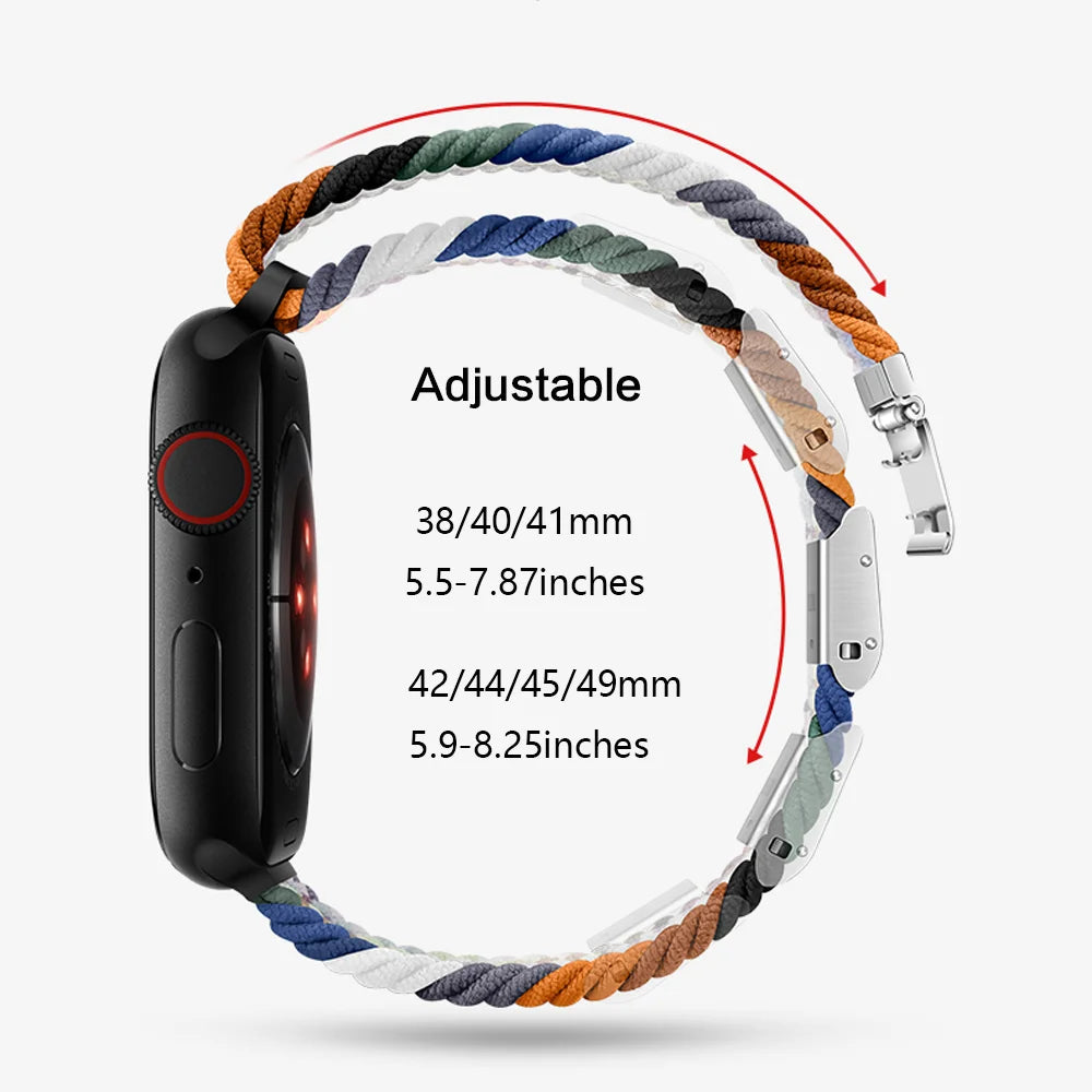 Strap For Apple watch band 46mm 45mm 44mm 49mm 40mm 41mm 42mm Braided loop correa bracelet iWatch series 10 8 9 7 5 se 6 4 Ultra