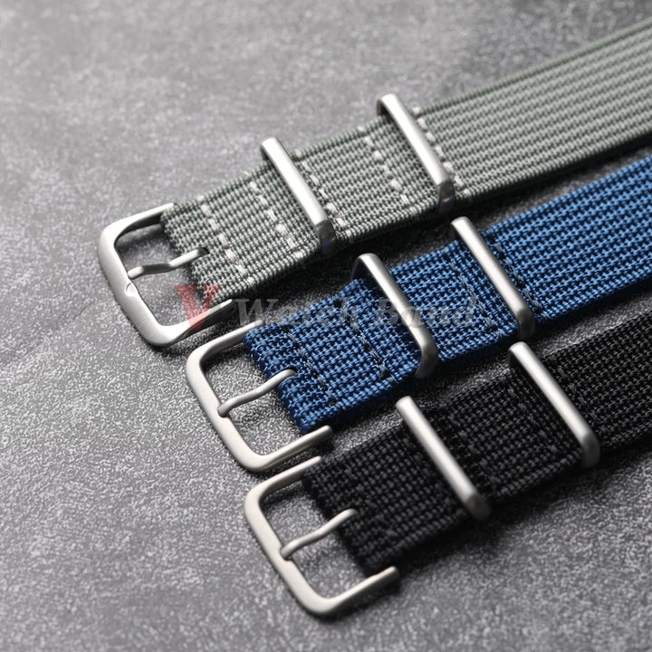 Nylon Ribbed Watch Strap 18–22mm
