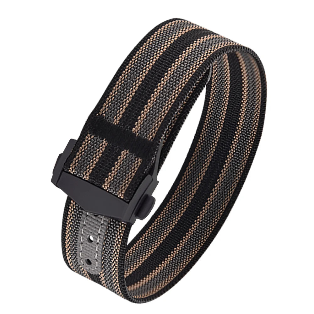 JUELONG Canvas Sailcloth Watch Strap 18mm 20mm 22mm Rubber Hole Sport Waterproof Folding Buckle Watchband For Omega Swatch Moon