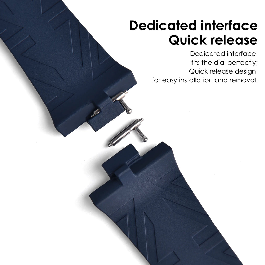 FKM Fluoro Rubber Watch Strap – Quick-Release, Convex End for Citizen NJ0150/NJ0151 ME Series