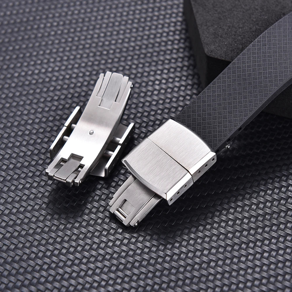 Stainless Steel Butterfly Buckle – 16/18mm, Double Pull Folding Clasp