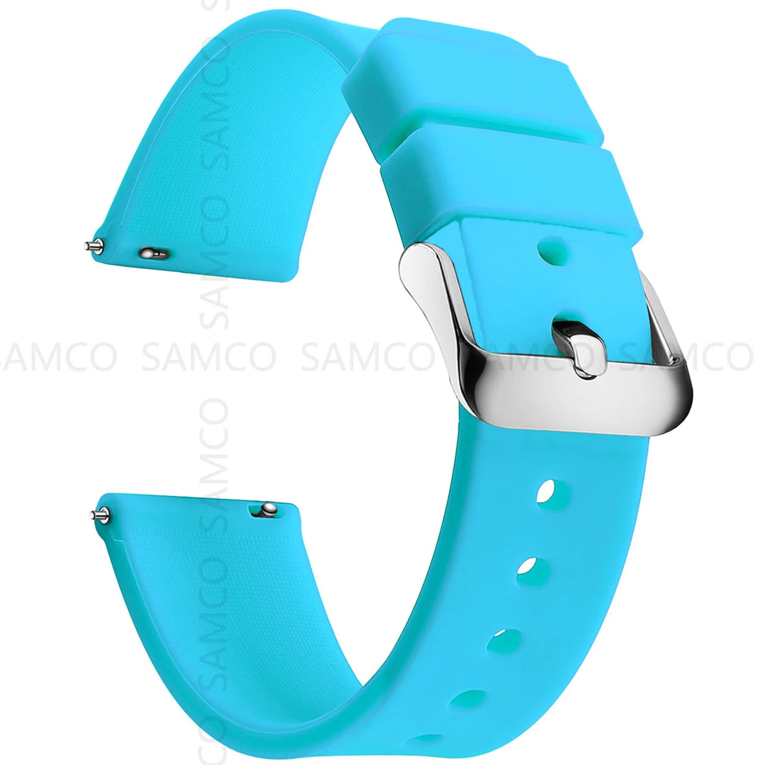Fashion Silicone Watch Straps – Multiple Colors (14–24mm)