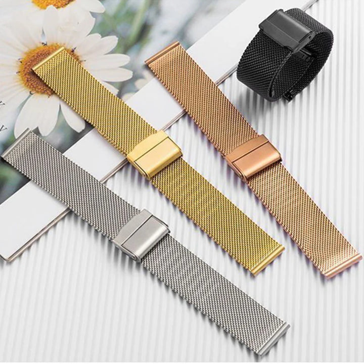 8/10/12/13/14/15/16/17/18/19/20/21/22/24mm Straps for Seiko 0.6mm Mesh Milanese Watch Band for DW Stainless Steel Wrist Bracelet