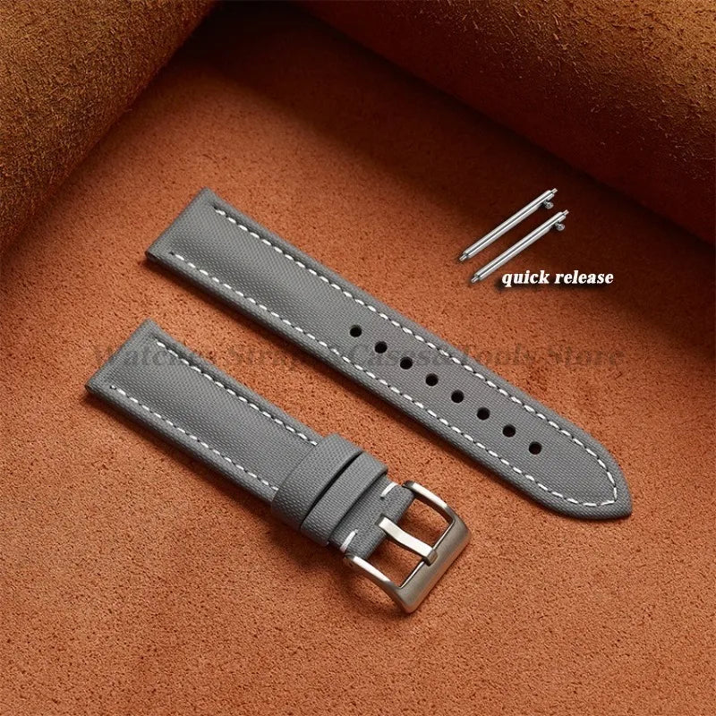 18mm 19mm 20mm 21mm 22mm Premium Sailcloth Watch Band for Omega for Seiko Divers Stitching Quick Release Army Green Sport Straps