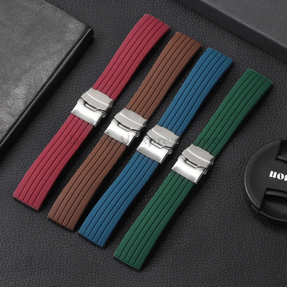 18mm 20mm 22mm 24mm Quick Release Silicone Watchband for Huawei Watch GT4/GT3 46mm for Seiko for Omega for Fossil Rubber Straps