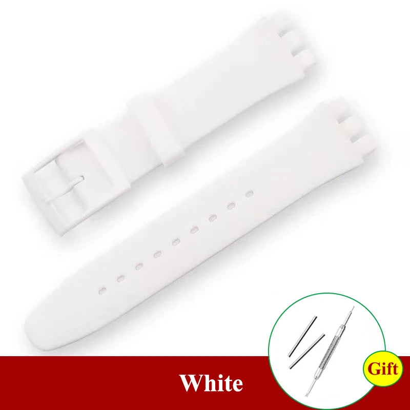 Soft Silicone Colorful Watch Strap for Swatch – 16-20mm with Tool
