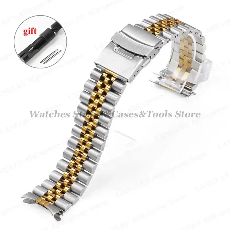 22mm Diving Steel Metal Straps For Casio for Duro MDV107 MDV106 Watch Wristbands Bracelet Stainless Steel Watchband Replacement
