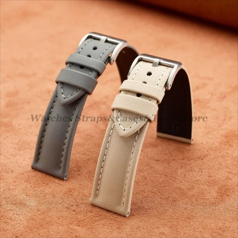 18mm 19mm 20mm 21mm 22mm Premium Sailcloth Watch Band for Omega for Seiko Divers Stitching Quick Release Army Green Sport Straps