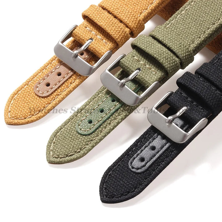 Canvas Band Leather Watchband 20mm for Army Military Quick Release Universal Replacement for Omega Sport Nylon Men Watch Straps