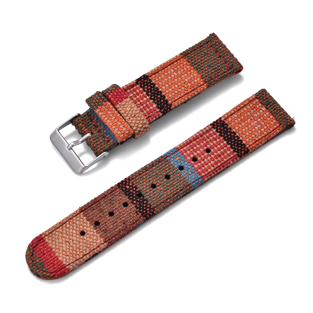 JUELONG Multicolor Nylon Sailcloth Watch Strap 20/22mm