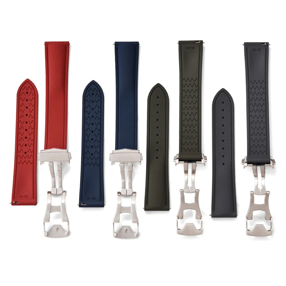 High Quality FKM Rubber Watch Strap 20-21-22mm For Omega X Swatch MoonSwatch Men Women Sport Waterproof Folding Buckle Watchband