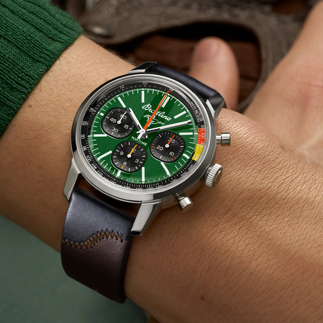 Luxury Design Bicolor Handmade Stitching Watch Strap Quick Release Watch Accessories Full Grain Leather Watch Band