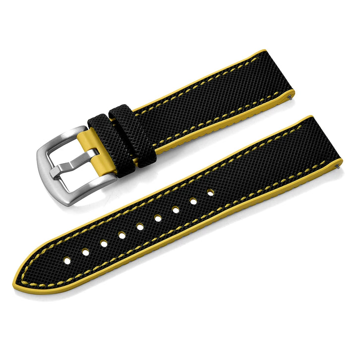 For Longine Seiko Water Ghost Hamilton Series Nylon FKM Rubber Bottom Watch Strap 18-20-22-24mm Strap Soft Waterproof Wrist Band