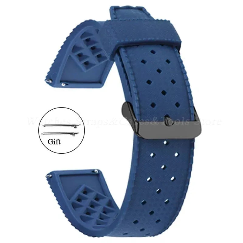 Premium Grade Tropic Silicone Watch Strap 20mm 22mm For Seiko For Oris For Omega Quick Release Diving Waterproof Rubber Bracelet