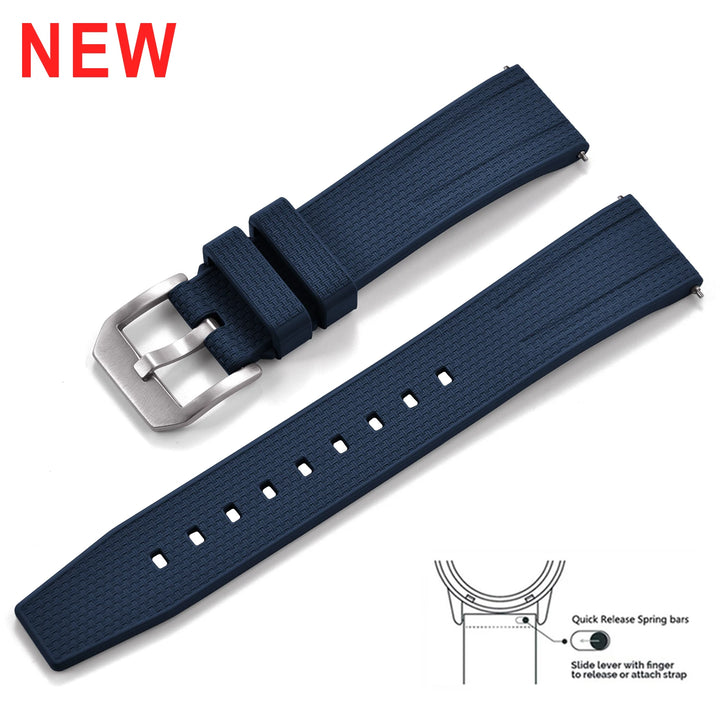 JUELONG Premium Busluo Fkm Rubber Watch Strap 20mm 22mm Watch Bands Fluororubber Straps For Traditional Diving Watch Accessories